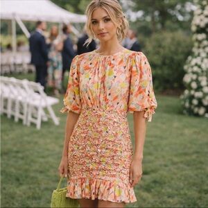 New! By Timo anemone smocked peach dress 17593